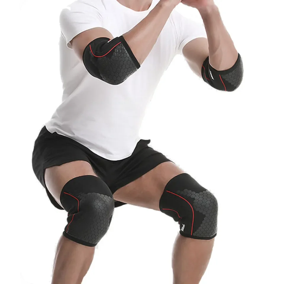 2PCS 7mm Neoprene Knee Sleeves for Weightlifting (Pair) Compression Knee Brace Support For Squats Crossfit Training Workout