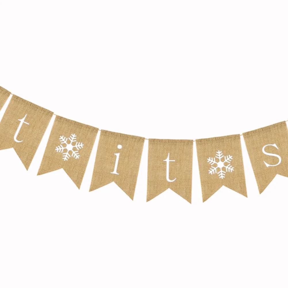 

Christmas Snowflake Decor Let It Let It Snow Banner Snow Banner Party Flags 2M Burlap Christmas Celebrations Holiday