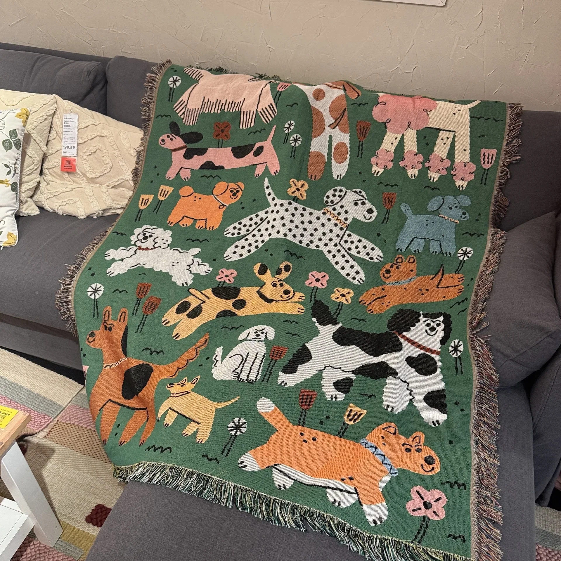 Cartoon Sofa Blanket Cute Cats Dog Animal Home Decoration Camping Blanket Bedspread Picnic Mat Aesthetic Wall Tapestry Bed Cover