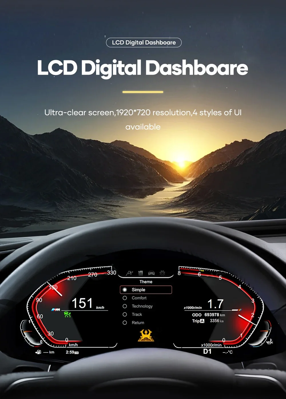 Digital Cluster Instrument For Bmw 3/5 Series F06 F10 F11 F18 F30 F31 F34 2011-2017 Head-up Display Hud Lcd Speedmeter Dashboard
