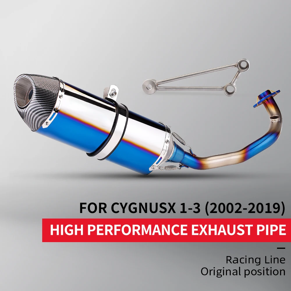 

Motorcycle Exhaust System Front Link Pipe With 51mm R77 Muffler For ZUMA 125 CYGNUS V1 V2 V3 125CC CYGNUS GRYPHUS