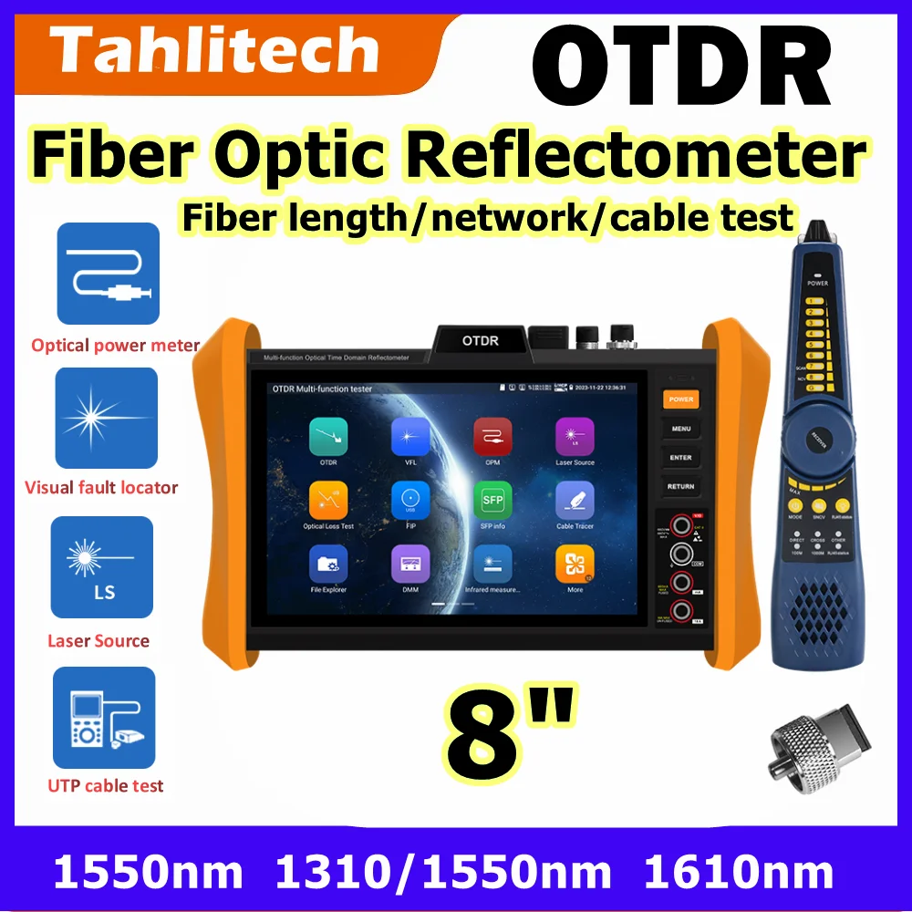 Optical Fiber Network Cable Tester OTDR with PDF Report Event Map UTP RJ45 TDR Gigabit SFP Fiber Module Port for Network Enginee