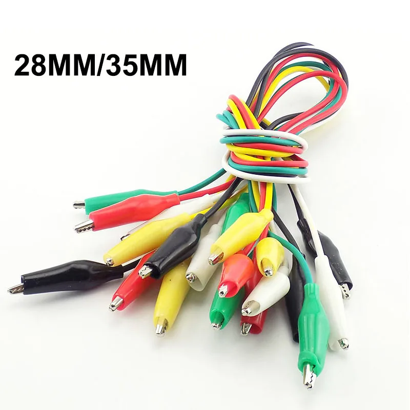 5 color alligator clip electric DIY small battery power cord electric clamp Crocodile Clips double head test clamp 28mm 35mm C1