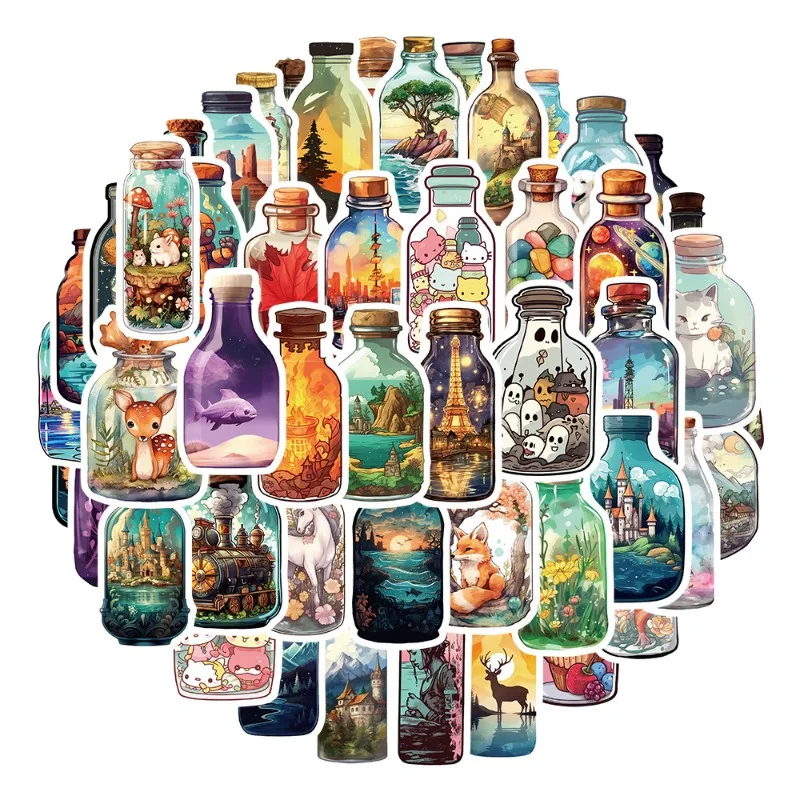 สติกเกอร์ตกแต่งลายกราฟฟิตี้สร้างสรรค์จาก Big World ลายการ์ตูนส่วนตัว 50 ชิ้น