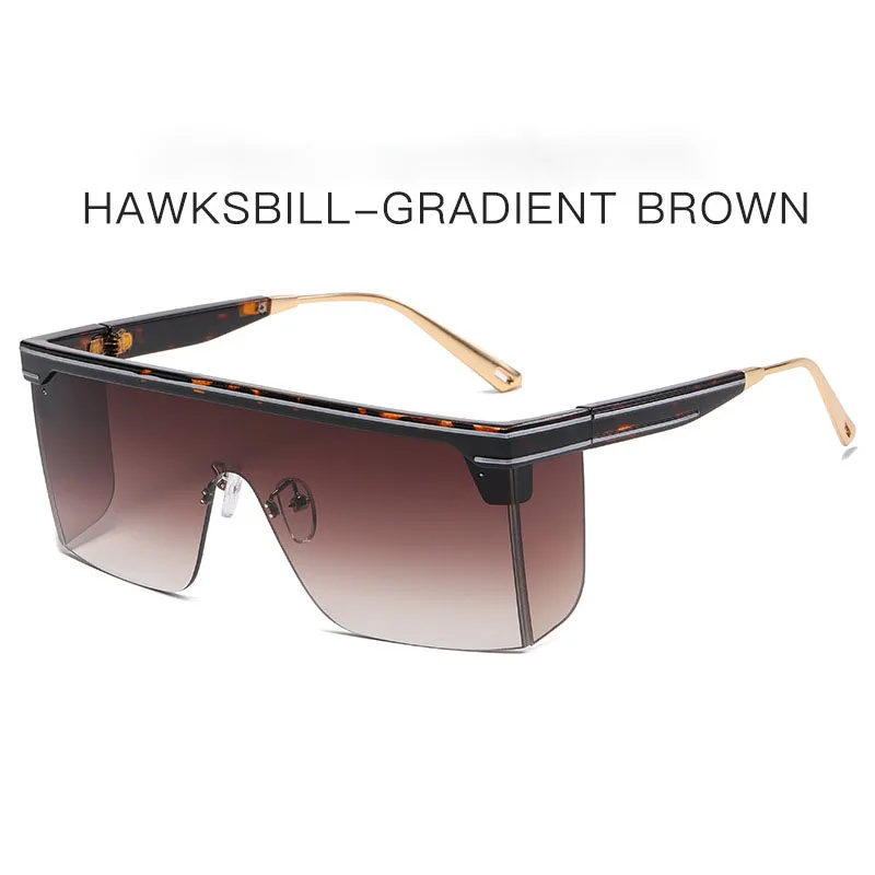 Vintage Oversized Square Sunglasses Men Women Brand Designer Flat Top Fashion One Piece Lens Sun Glasses Women for Female Shades image 5