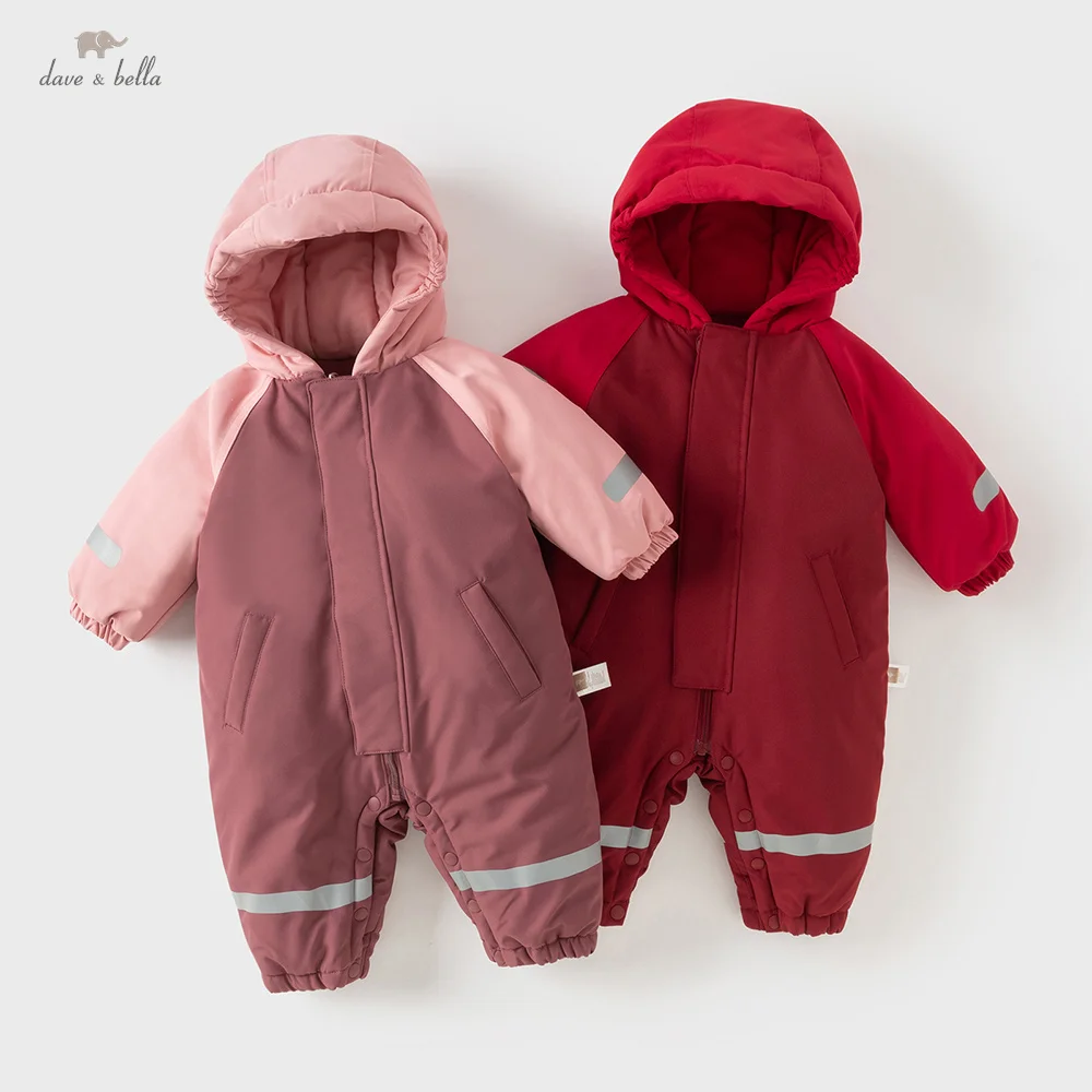 Dave Bella Baby Jumpsuit Winter Autumn Newborn Creeper Thicken Girls Boys Plush Warm Romper Outerwear Children Clothes DB4243673