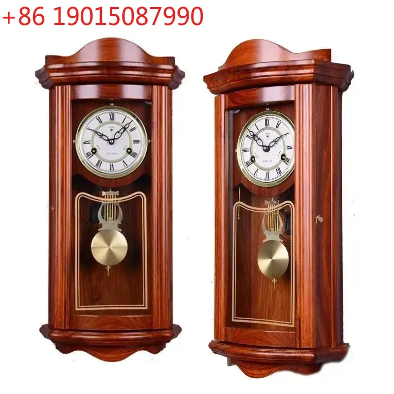 

Механические настенные часы Polaris из массива дерева, для гостиной, в стиле креативной простоты, домашние, прямоугольные, из палисандра, модель Y