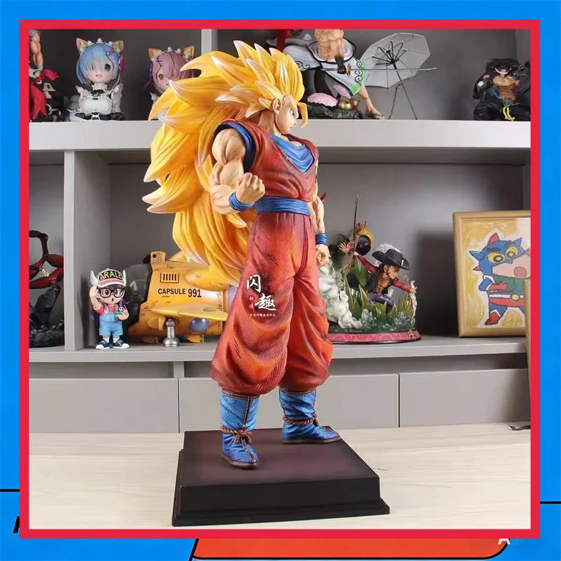 

54cm 1/4 Scale Jt Super Saiyan 3 Goku Standing Pose Large Size Dragon Ball Anime Figure Model Statue Gift
