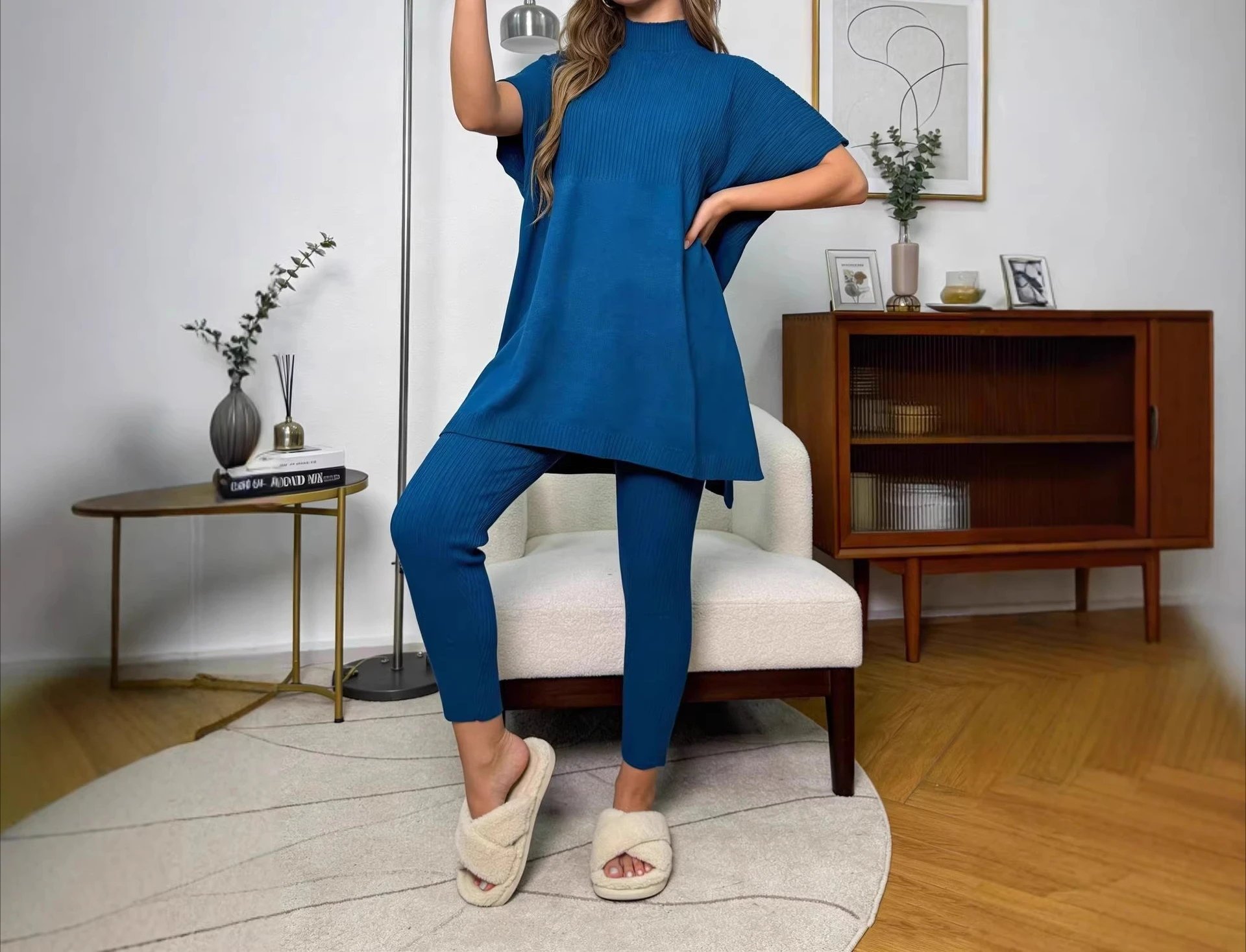 

2026 Spring Trend Home Casual Pullover Sleeveless Sweater 2-piece Set