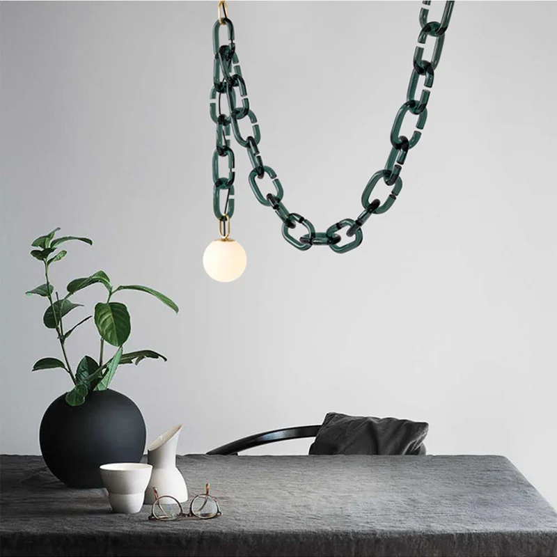 Modern Living Room Chandelier Creative Glass Chain Hanging Lamps for Ceiling Room Decor Pendant Lamp for Home Lustre 2024