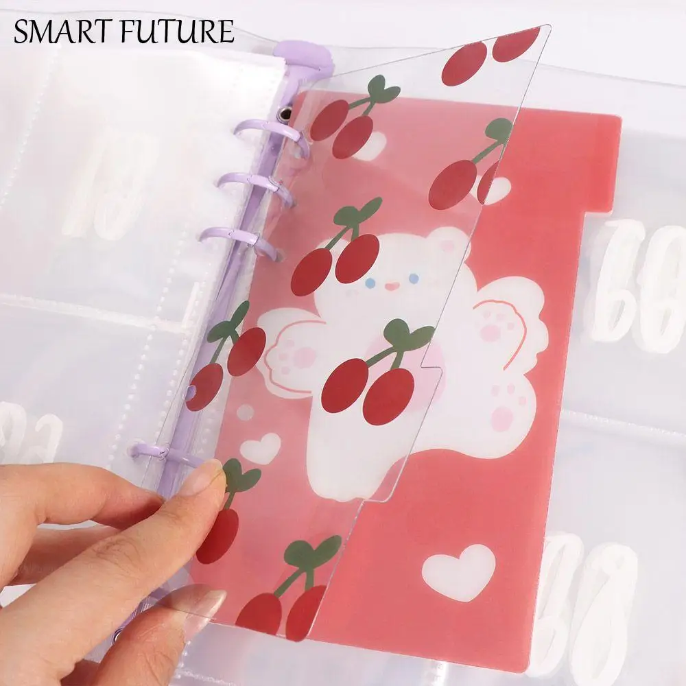 5 أوراق A6 دفتر ملاحظات ذو أوراق فضفاضة عبوة ورق الكرز الدب دوامة الموثق مقسم صفحة فاصل مؤشر الموثق الصفحة الداخلية 6 حفرة #1