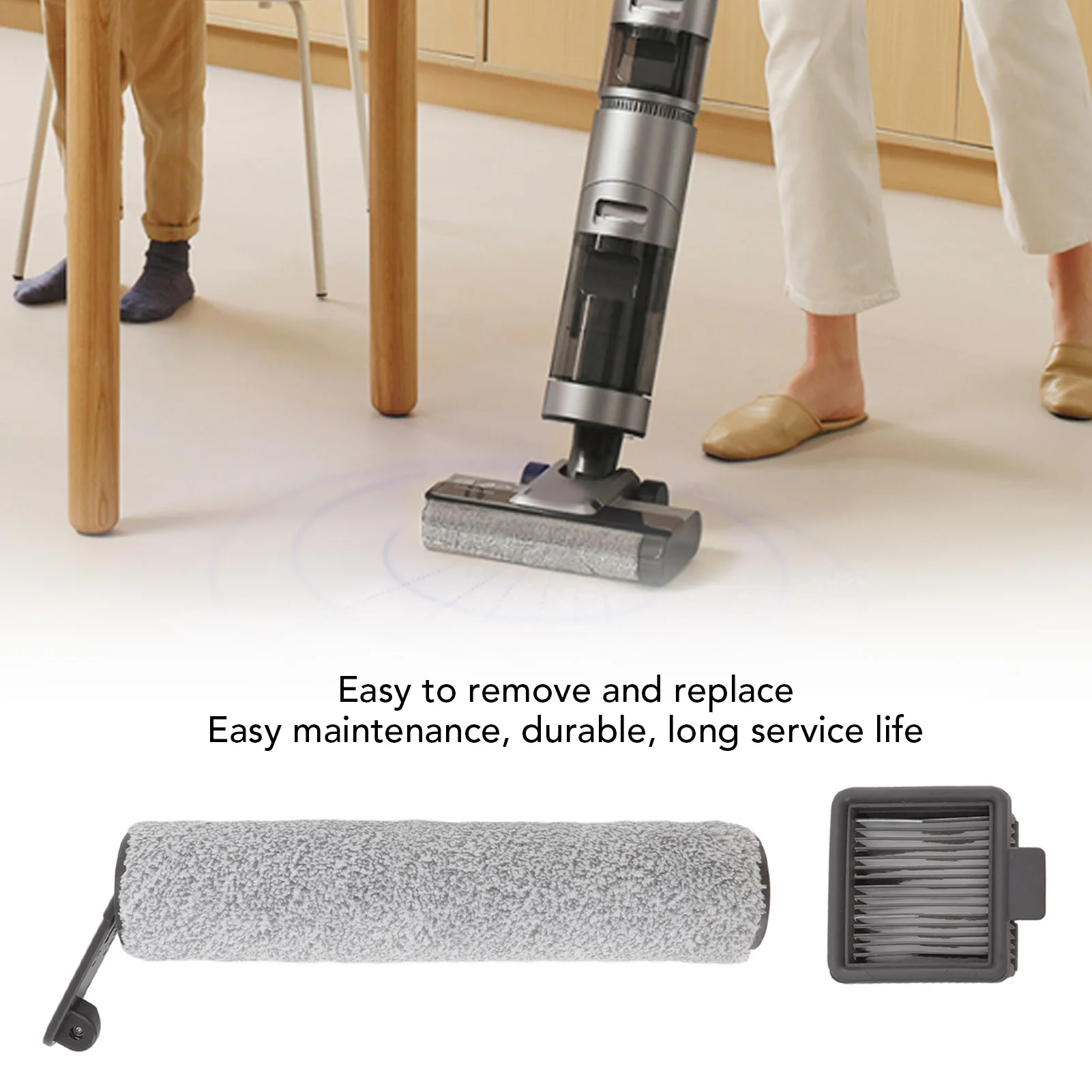 Rodillo de cepillo para máquina de suelo Dreame H12, rodillo de cepillo con filtro, repuestos para aspiradora Dreame H12 H12