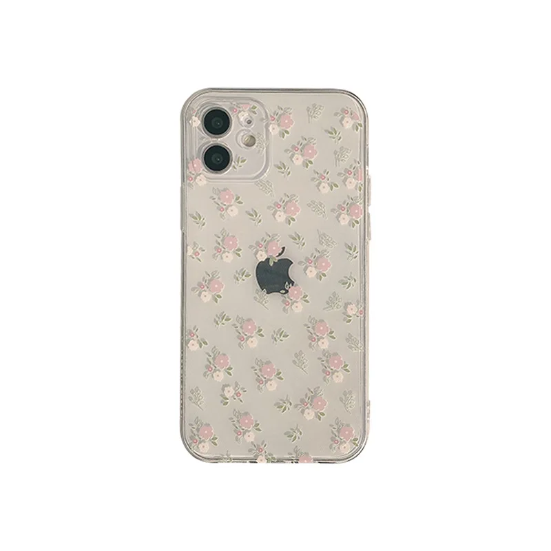 Little Flower Transparent Phone Case For Iphone 7 8 Plus 12 13 11 Pro Max XR X XSMAX Cover TPU Protection 8Plus 13ProMax Coque