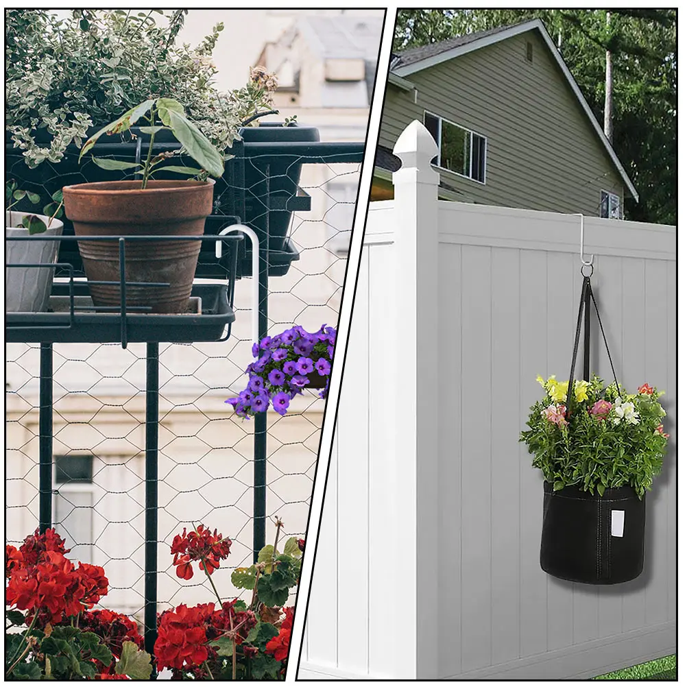 

8pcs Flower Pot Hook Hanging Holder Garden Flowerpot Bracket Wall Mounted Planter Retro Home Decor Anti Rust Simple Design
