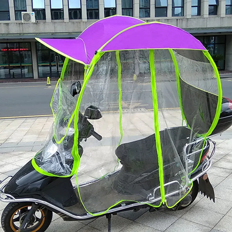 Paraguas transparente con batería para lluvia de coche, refugio para lluvia, toldo para lluvia, carpa, paraguas, cobertizo, refugio para lluvia, dosel de almacenamiento para motocicleta