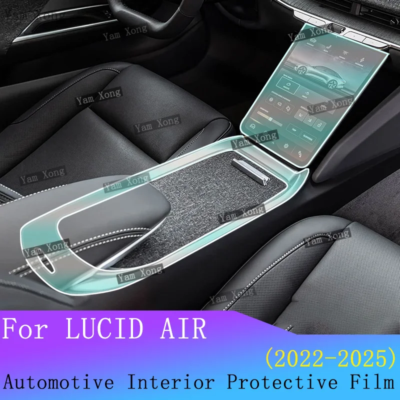 

For LUCID AIR 2022-2025 Full set interior Film Gear Panel TPU Transparent Anti-scratch Sticker Control screen Protection Films