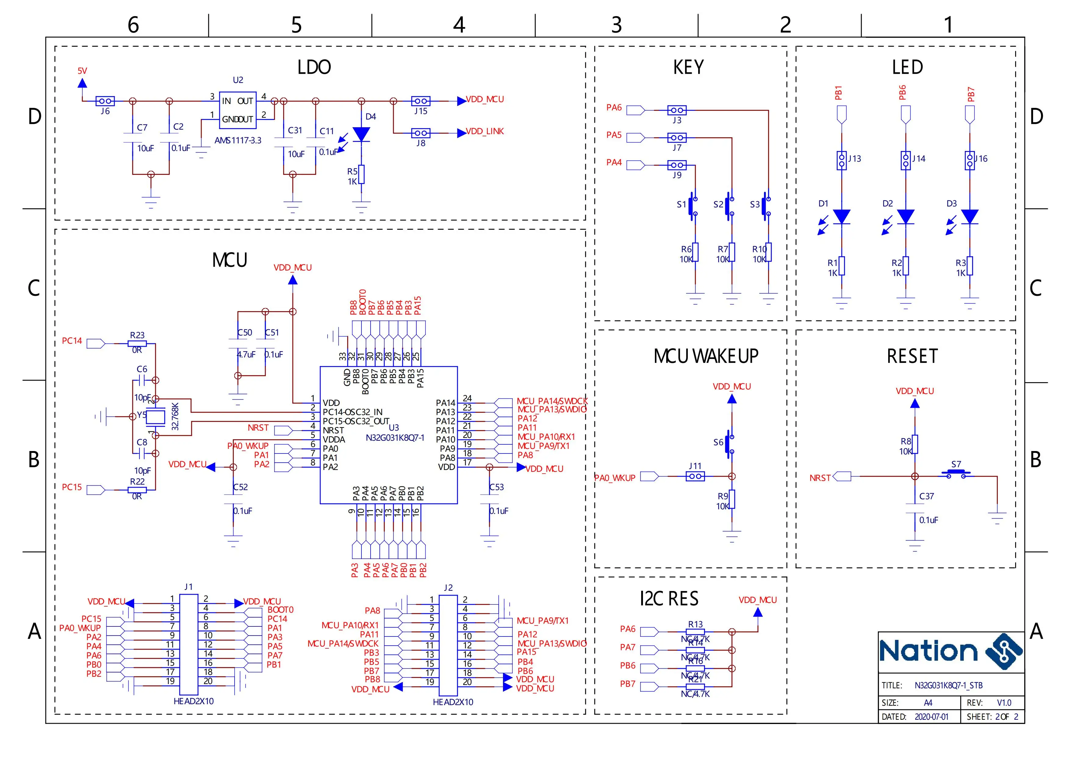 N32g031 Entwicklungs board N32G031K8Q7-STB Onboard NS-LINK Online-Debugger – Detail 2