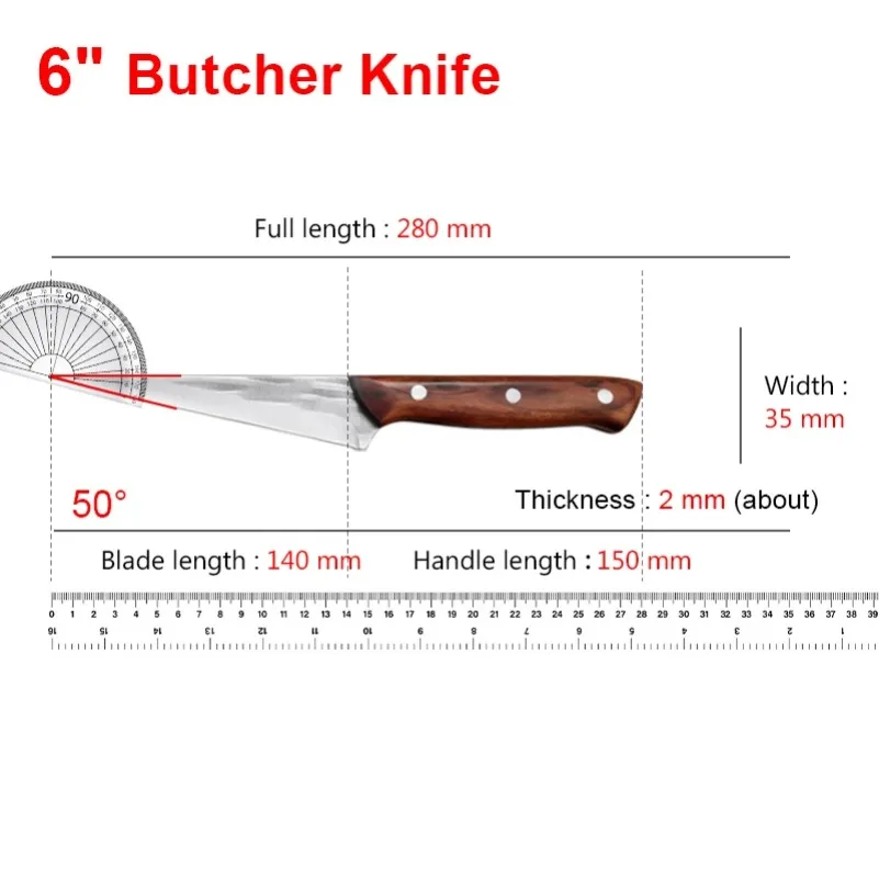 Boning Knife Slicing Fish Fruit Steak Knife Wooden Handle Hand Forge Boning Butcher Knife Chef Cleaver Meat Kitchen Knives Tools