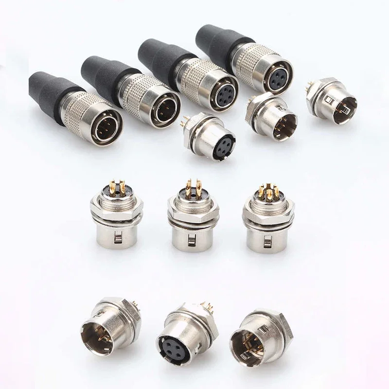 HRS Industrial Camera Connector HR10A-7PR Soldering Compatible with HRS Hirose 4 6 10 12Pin Aviation Plug Socket Power Connector