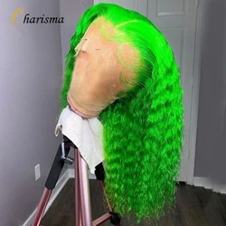 Charisma Synthetic Lace Front Wig Afro Curly Wigs For Women Heat Resistant Natural Hairline Lace Front Wig Ginger/Green Wigs