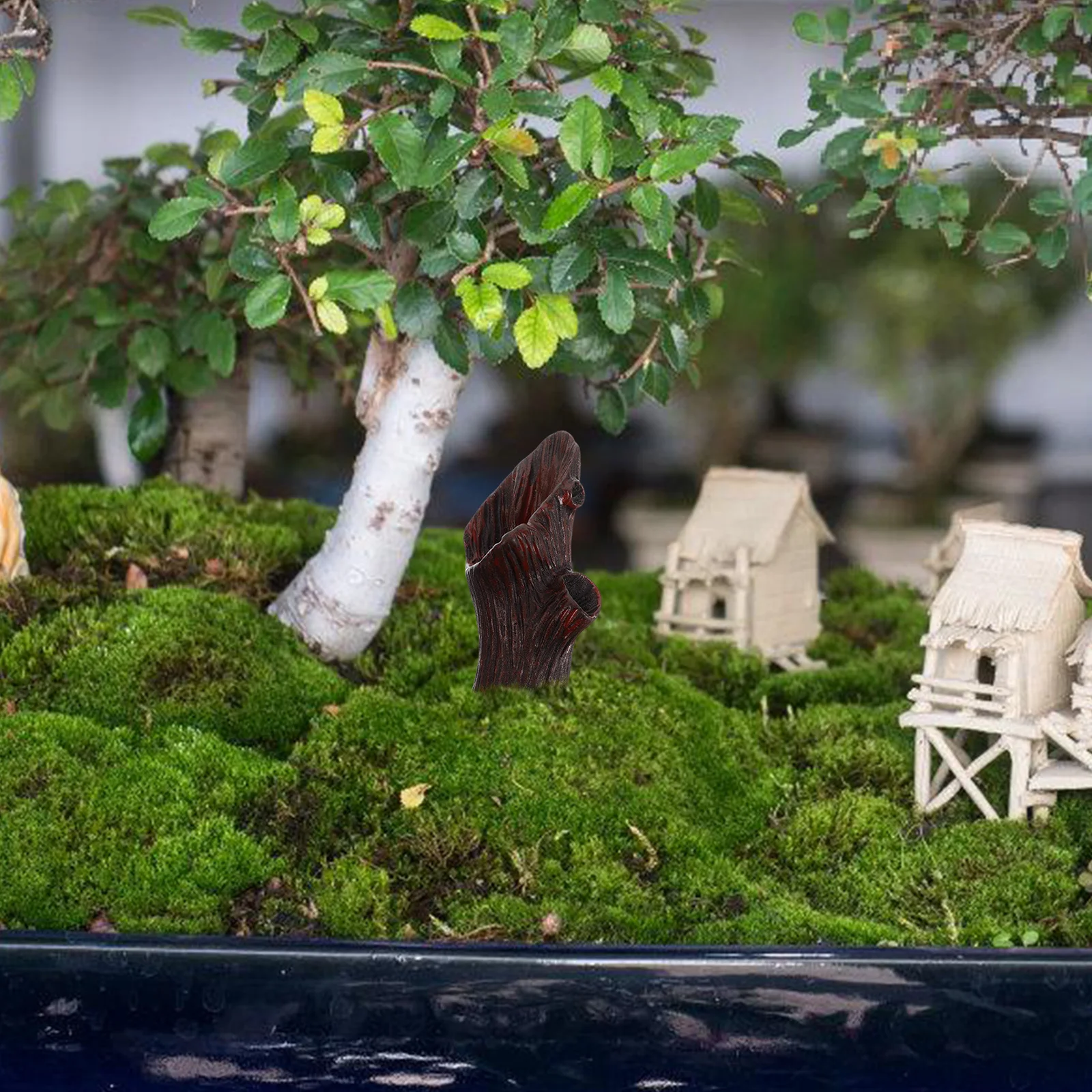 4Pcs Miniature Tree Stump Ornaments Realistic Simulation Stump for Moss Terrarium DIY Micro Landscape Home Garden Decor