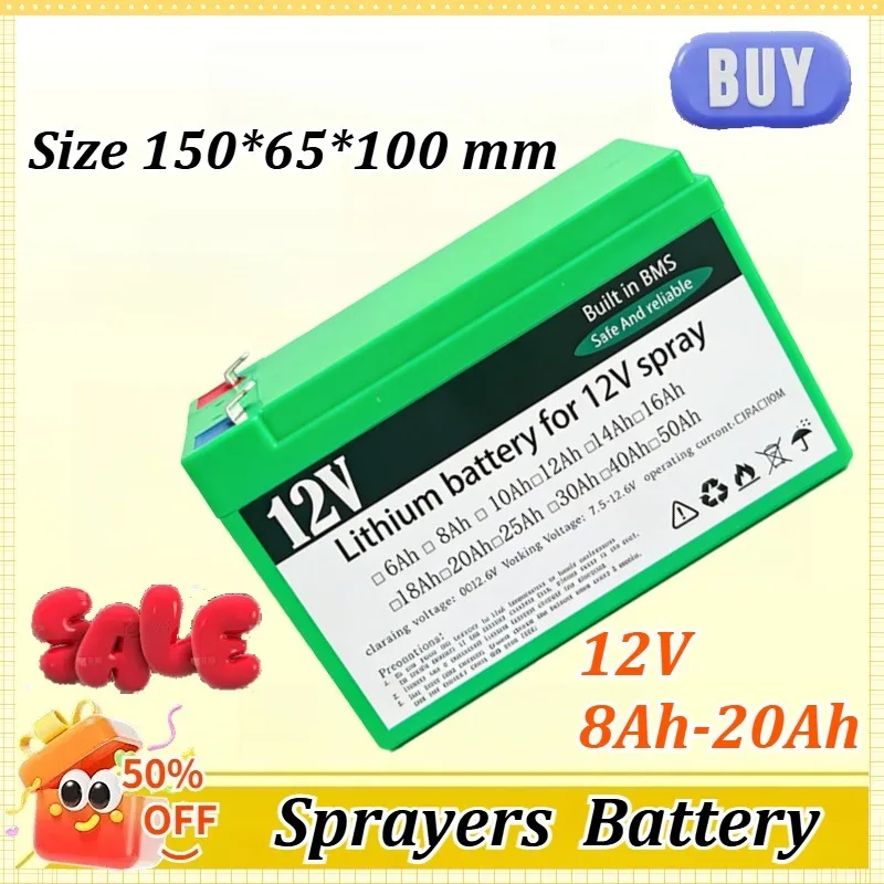 

for Electric Sprayers 12V 8Ah/10Ah/12Ah/14Ah/16Ah//20Ah for Special-Purpose Lithium Battery Large Capacity Charging Battery