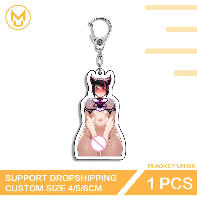 Edgy Sexy Girl Han Juri Artistic Unique Adorable Double Sided Acrylic Key Chains Elf Like For Backpack Clothes Hat Jewelry Gifts