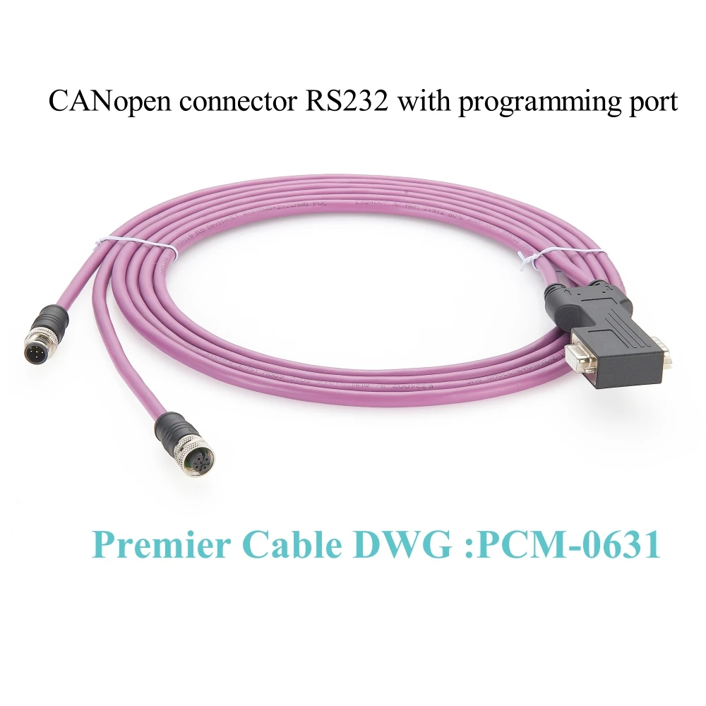 PLC Programming Logic Controller CAN bus CANopen Cable 90° M12 to D-Sub DB9 Connctor Cable Compatible SUBCON-PLUS-CAN/90X/PG/M12