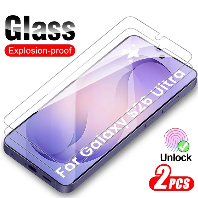 2 Pezzi Pellicola Protettiva In Vetro Temperato 9H Sbloccante Per Samsung Galaxy S26 Ultra 5G Samsungs26 Samung Sumsung S 26 Plus S26Ultra S26+