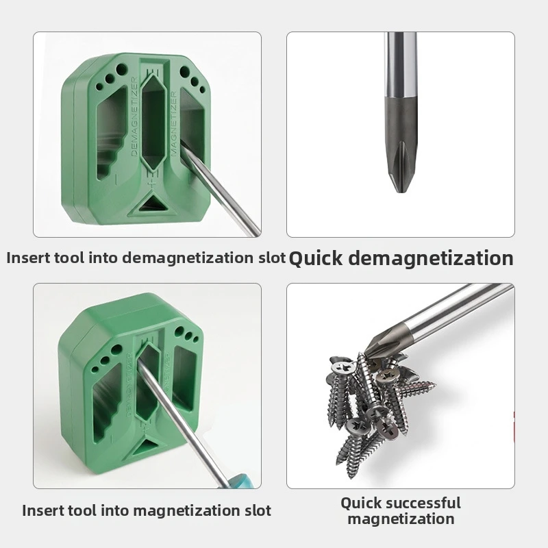2PCS Green Screwdriver Bit Magnetizer Demagnetizer Tool For Electric For Impact Driver For Ring Type Quick Magnetic Field Genera