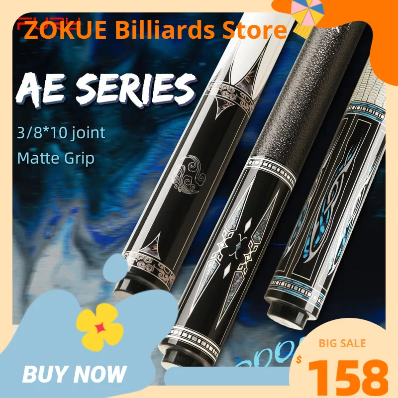 FURY AE-4/5/6/7 Hurricane Billiard 1/2 Pool Cue Stick 58