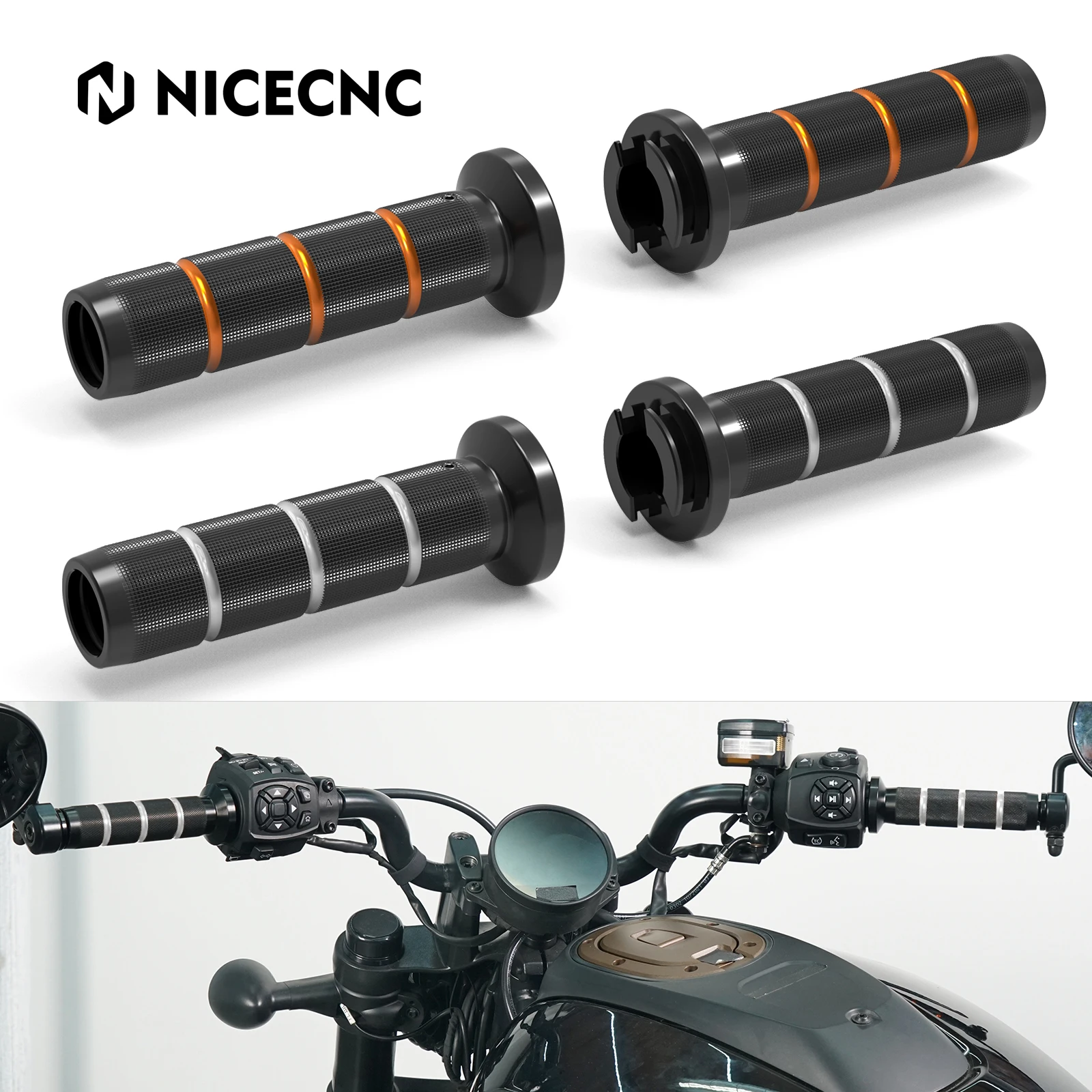 NICECNC Handle Gips Handlebar Grip for Harley RH1250S Sportster S RA1250/S Pan America 1250  2021-2024 Nightster RH975/S 22-24
