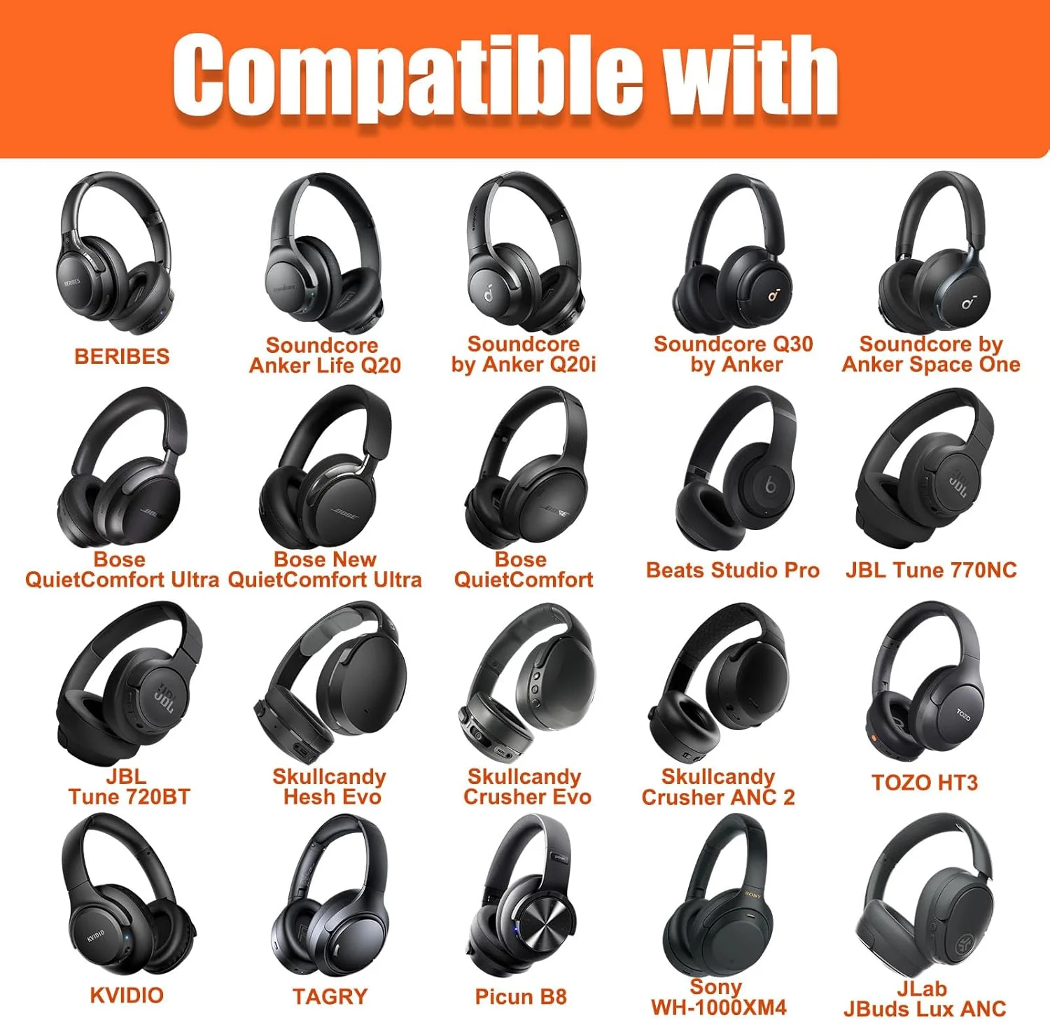 LTGEM Headphone Case Compatible with BERIBES/TOZO//Soundcore Anker/JBL Noise Cancelling Over-Ear Headphones, Purple+Purple Edge