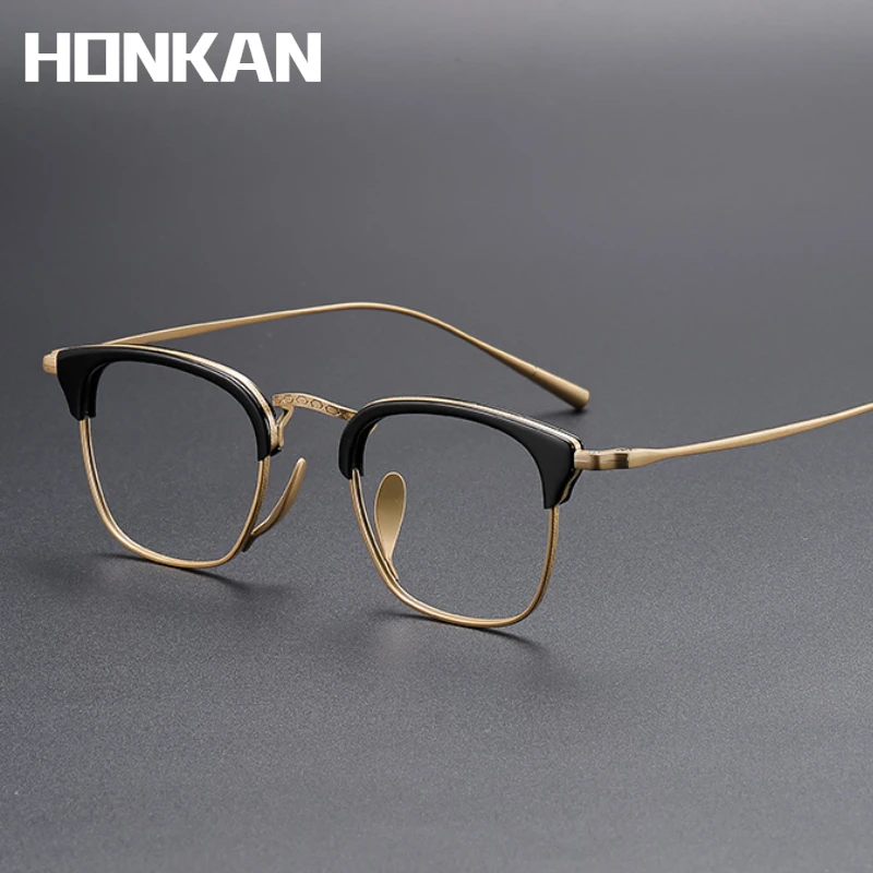 

Luxury Men Business Acetate Glasses Retro Luxury Pure Titanium Square Glasses Optical Prescription Eyeglasses Frames For Men