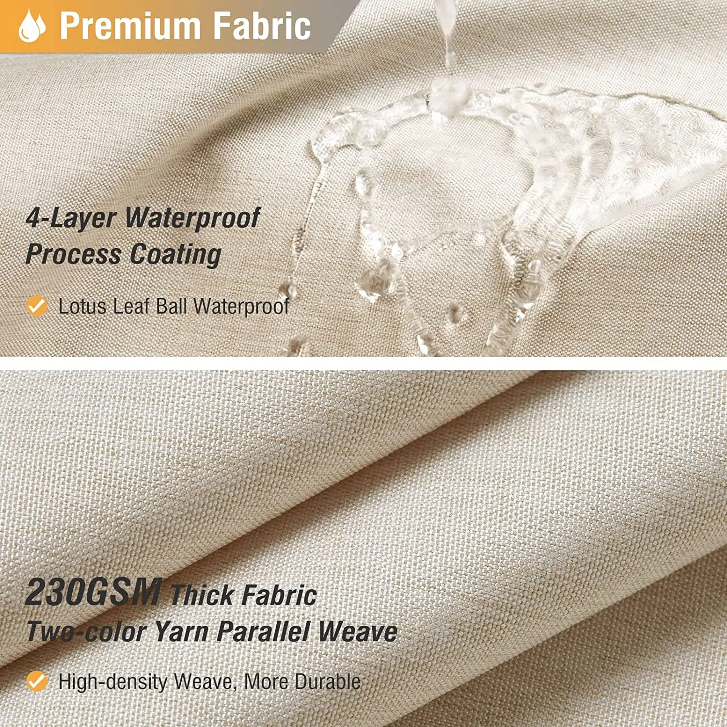 Luxury Linen Shower Curtain with Silver Metal Hooks Bathroom Waterproof Thick Fabric Bath Curtains Bathtub Large Bathing Cover
