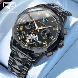 JSDUN Original Luxury Man Watch New Waterproof Tungsten Steel Men Automatic Mechanical Watch Casual Fashion Men's Wrist Watches