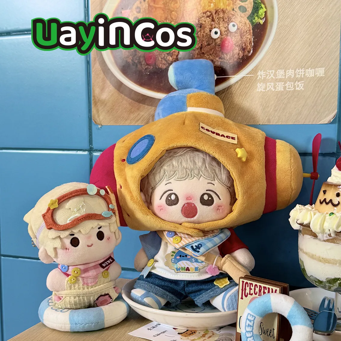 Disponibile Abbigliamento per Bambole da 20cm, Completo Cartone Animato Avventura sull'Isola con Cavalluccio Marino, Marinaio, Polpo, per Peluche e Giocattoli Anime per Bambini