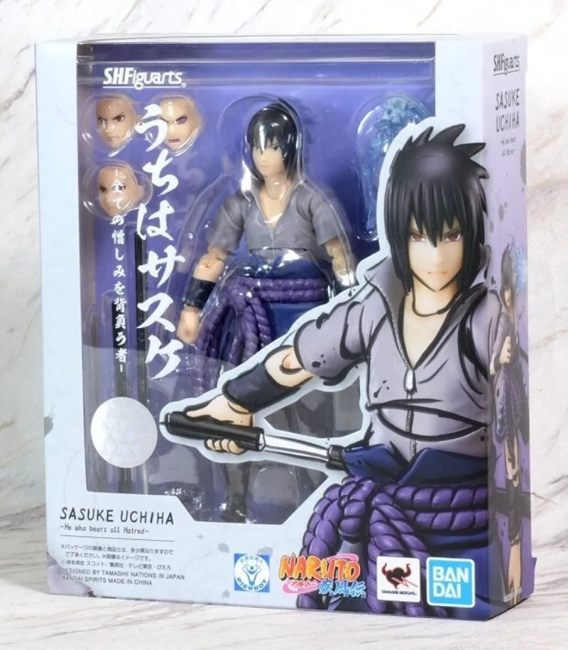 Figura de Acción Articulada Bandai S.H.Figuarts Naruto Shippuden Sasuke Uchiha 2.0, Nueva, en Stock, Regalo para Niños, Coleccionable