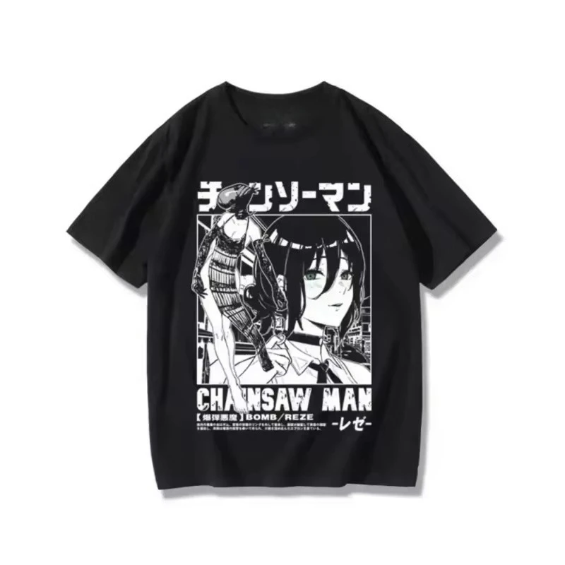New Chainsaw Man Manga Graphic Printed T-shirt Men's and Women's T-shirt Men's Top Sports T-shirt Men's T-shirt Harajuku Y2K Tee