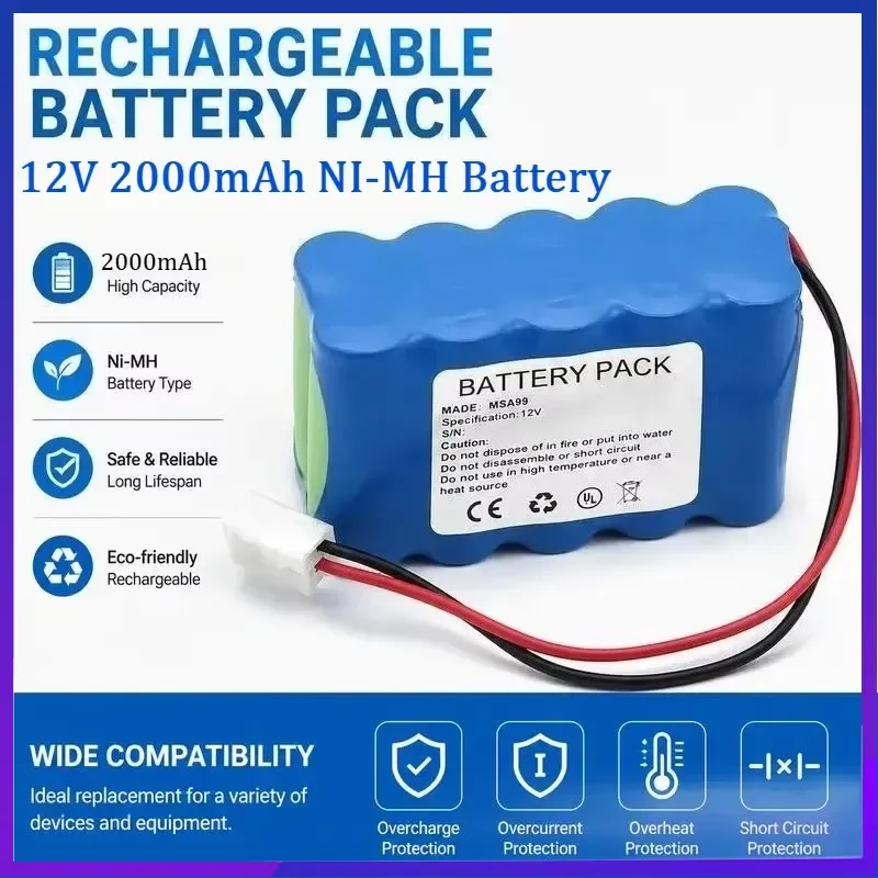 New 12V 2000mAh Replacement Battery for M&B MSA99 ECG Monitor Device Compatible with Equipment Medical Accessories