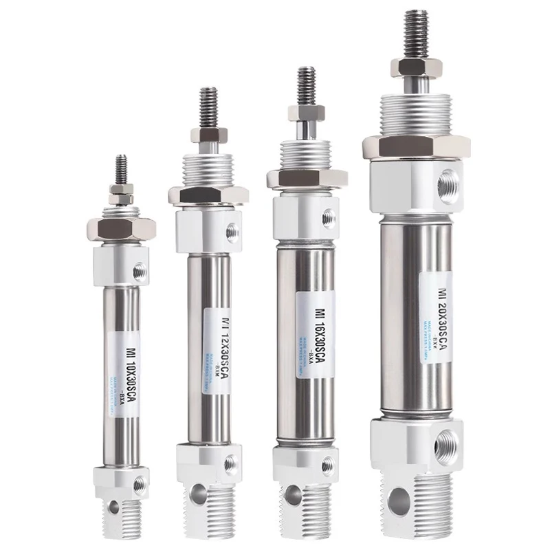 Pneumatic Component MI Stainless Steel Mini Small Pneumatic Cylinders Double Acting With Magnet MI10/12/16/20/25-Stroke 5-300mm