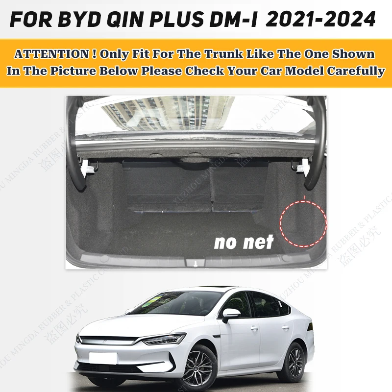 Car Trunk Mat For BYD Qin Plus DM-i 2021 2022 2023 2024 Custom Rear Cargo Cover Carpet Pad Tail Boot Liner Car Accessories