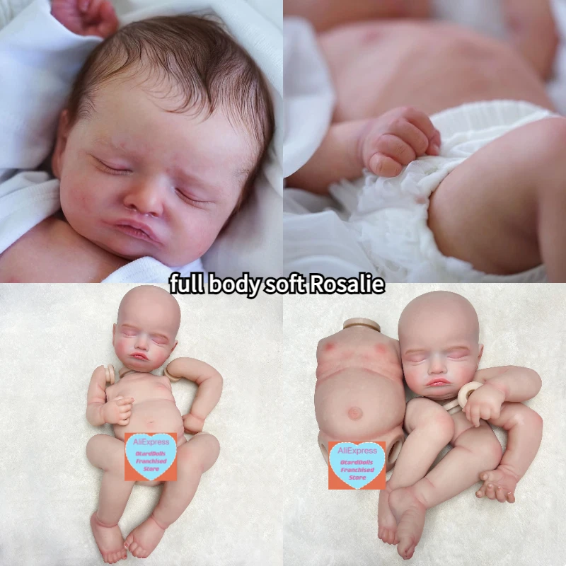 

18 Inch Rosalie Full Body Soft Silicone Vinyl Bebe Reborn Doll Handmade Lifelike Newborn BabIes Available for Boy and Girl