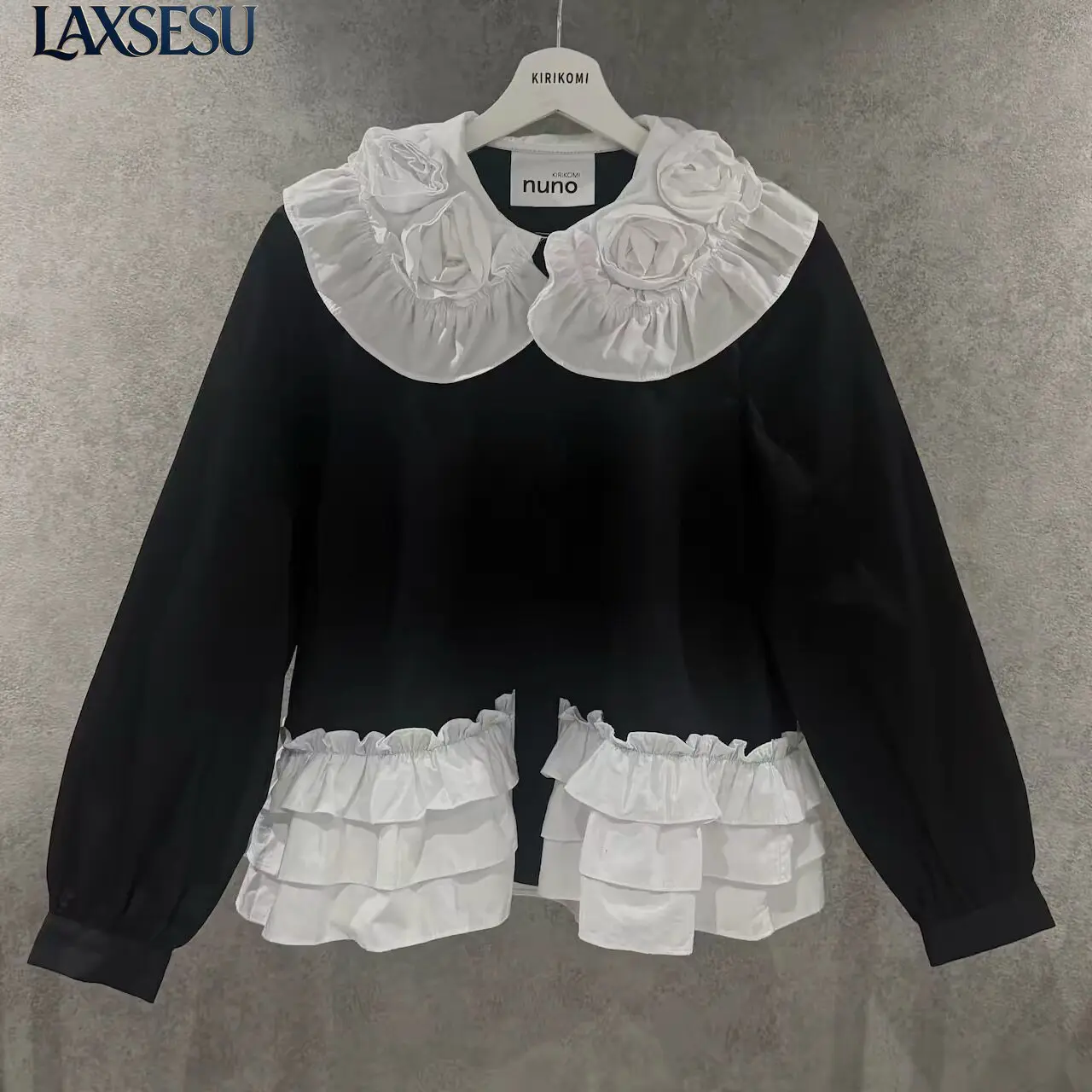 Japanese 2026 Autumn New Style Casual Coats Retro Three-dimensional Rose Multi-layer Lotus Leaf Lace Splicing Women's Jackets