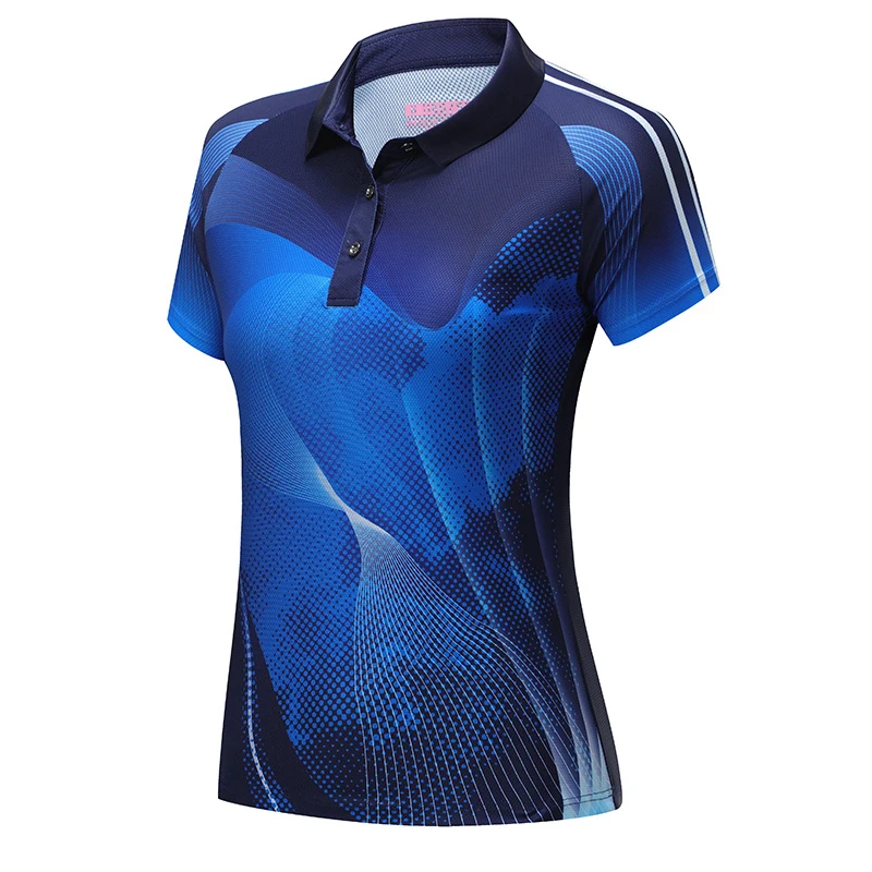 Badminton Jersey Women Table Tennis Gym Polyester Shirts Run Quick Dry Turn Down Tee 4XL Golf Breathable Game Clothes