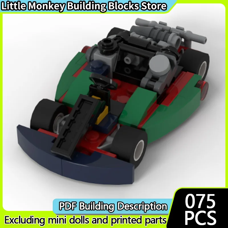 スピードレーシングカーモデル MOC 組み立てブロック レーシングゴーカート 125 モジュール式テクノロジー 子供向けホリデーギフト 組み立ておもちゃセット