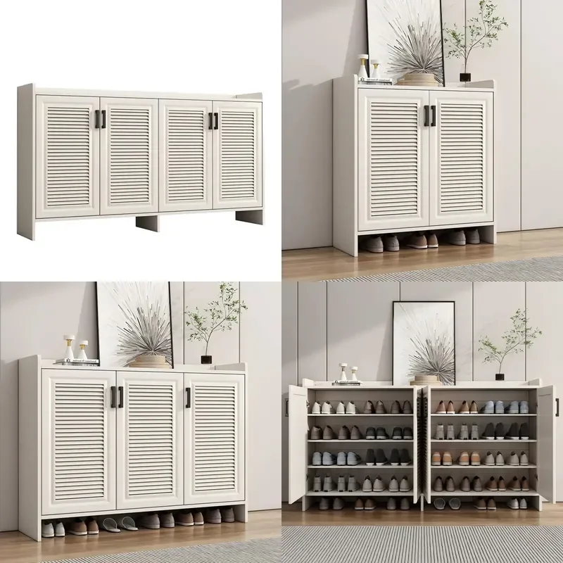 Waterproof Aluminum Alloy Shoe Cabinet Outdoor Sunscreen Storage Rack for Home Entrance Porch Weather Resistant Organizer