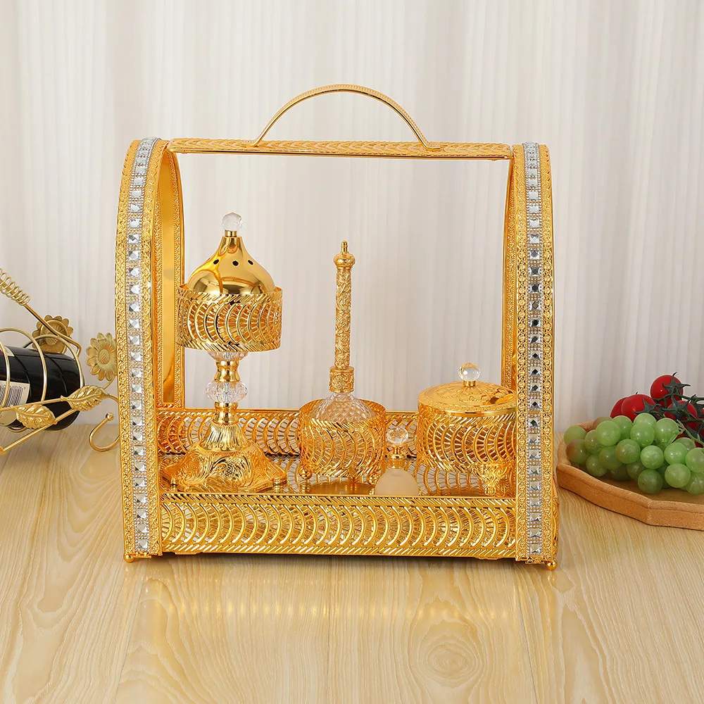 Arab Middle East Incense Burner Aromatherapy Burner  Home High-end Ornament Metal Incense Burner Six-piece Set Source Factory