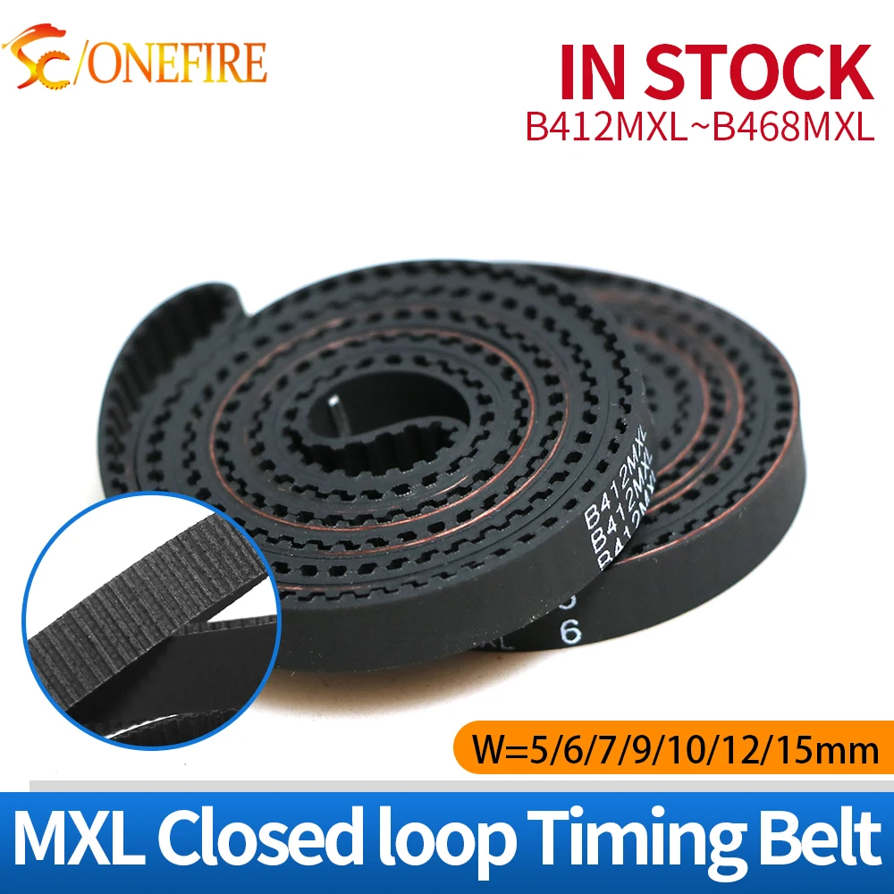 Trapezoidal MXL B412MXL-B468MXL Synchronous Belt Width 5/6/7/9/10/12/15mm Closed Loop Drive Belt MXL Rubber Timing Belt