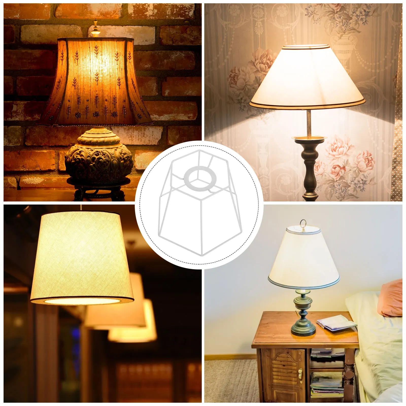 

1pcs Retro Metal Lampshade Frame Wire Cage for Pendant Table Floor Lamps DIY Light Bulb Guard Decorative Holder Iron Shade Frame